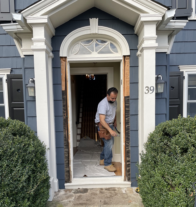 Remove the existing door